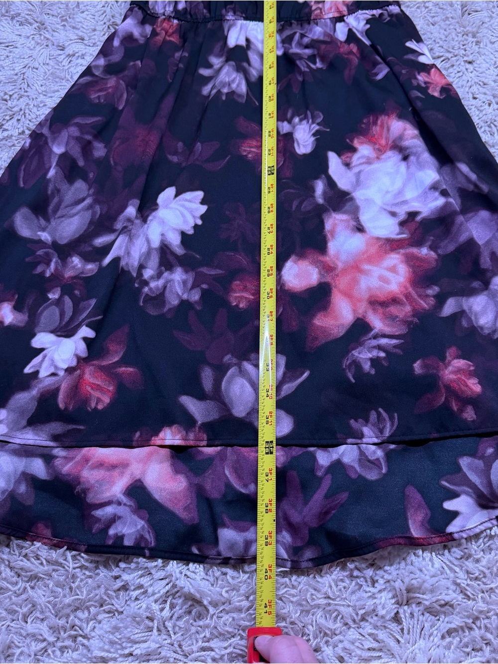 Simply Vera Vera Wang Floral High Low Midi Dress Small Short Sleeve Black - Picture 9 of 10
